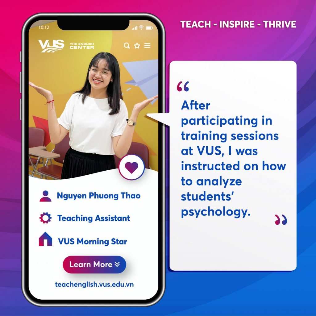 VUS Teaching Assistant - Ms. Nguyen Phuong Thao, Morning Star campus